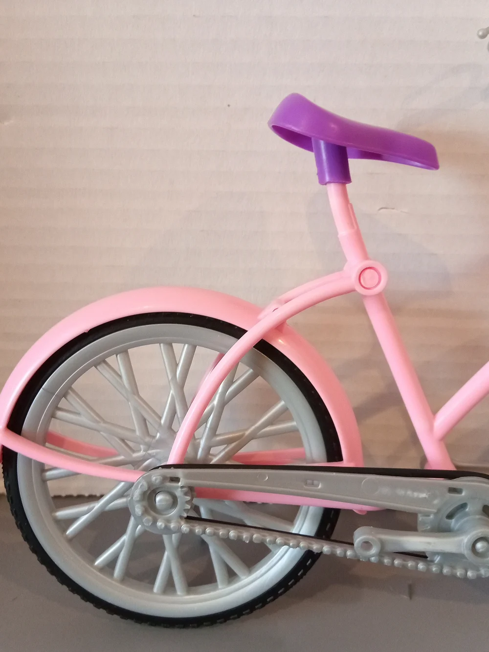 Barbie Pink Toy Bicycle with Purple Seat and Wicker Basket
